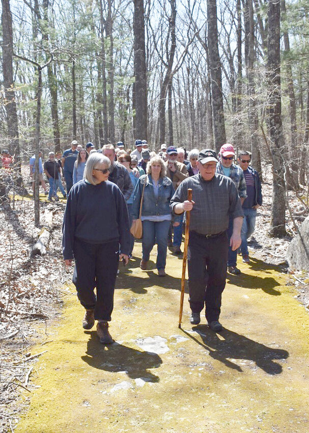 This columnist (foreground right), your Sullivan County Historian, will lead another Highland History Hike at the Minisink Battleground Park at 2 p.m. on November 11.