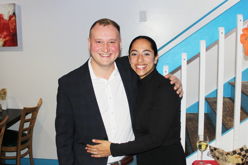 Matt McPhillips and his wife Vanessa are all smiles after Matt was victorious in the County Legislative race for District 1 over incumbent Chairman, Robert Doherty. McPhillips and the other victors will take their Oaths of Office on January 1.