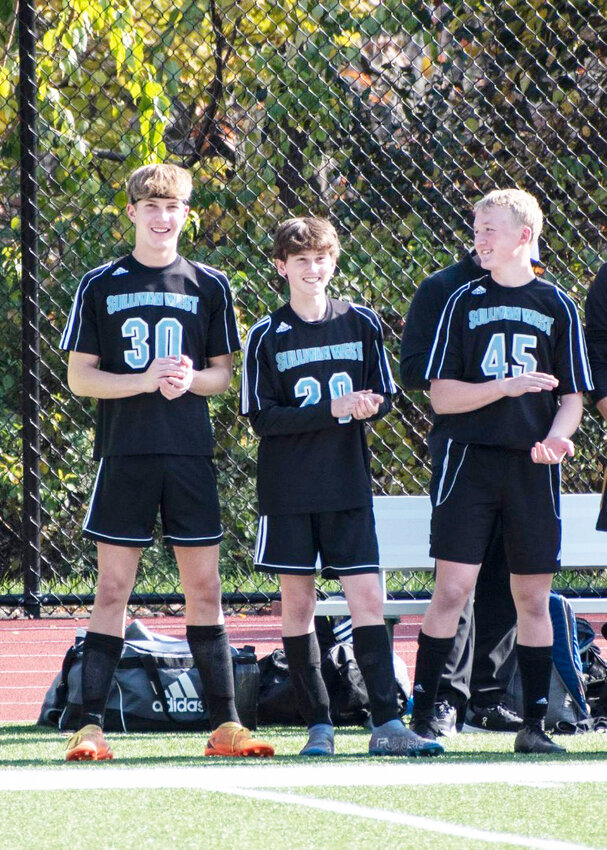 Representing Sullivan West at the 2023 Exceptional All Star Senior Game for the boys was, from left to right, Brody Herbert, Nick Perez and Austin Nystrom.