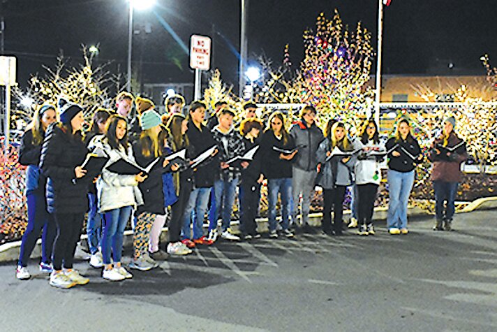 The Honesdale High School chorus singing some songs for the holidays.