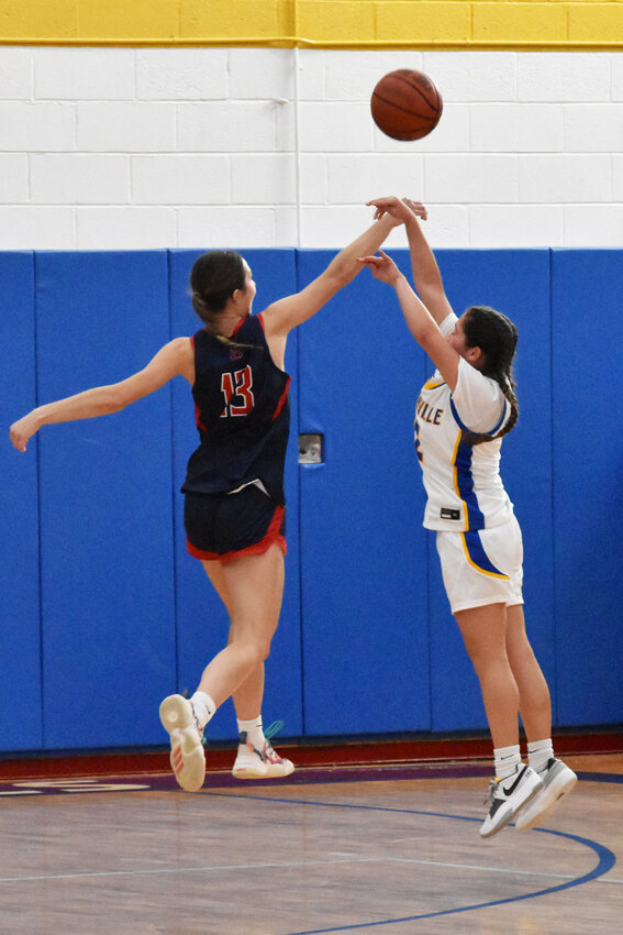 Tri-Valley&rsquo;s Jenna Carmody was all over the floor. Not only did she score a game-high 33 points, but she also defended well, blocking a shot from Ellenville&rsquo;s Nashaly Vera.