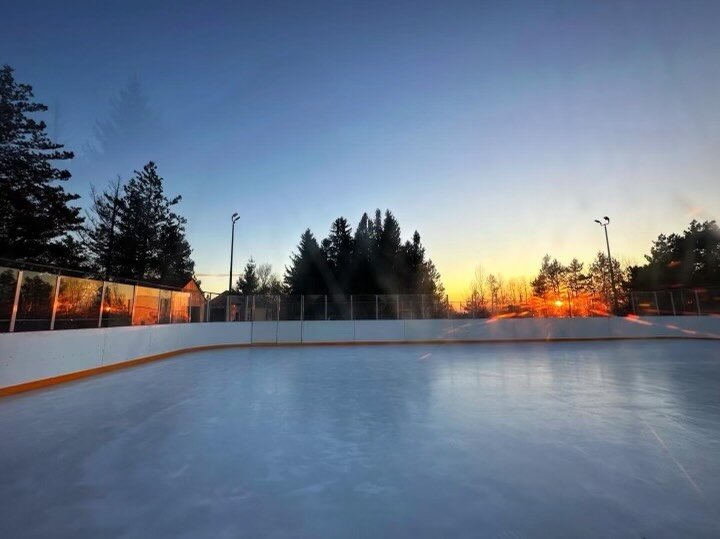 The ice rink at Roscoe Mountain Club offers a great view of the mountains and gives you something to do this winter.