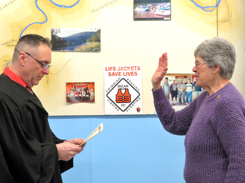 Virginia Dudko taking her oath to be on the UDC Board for 2024.