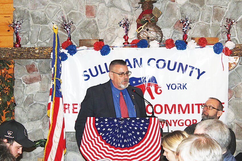 Lou Ingrassia spoke before the Sullivan County Republican Committee in interest of the 100th Assembly District seat last week.