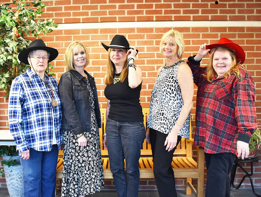 L to R: WMH Auxiliary Boots and Bling committee members - Joan Buehl, Jennifer Sinclair-Moore, Melissa Rickard, Nancy Moro, Michelle Corrigan.