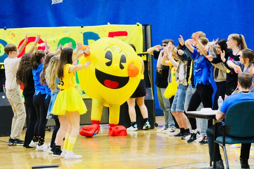 The sophomores took first place with their Pac-Man themed skit.