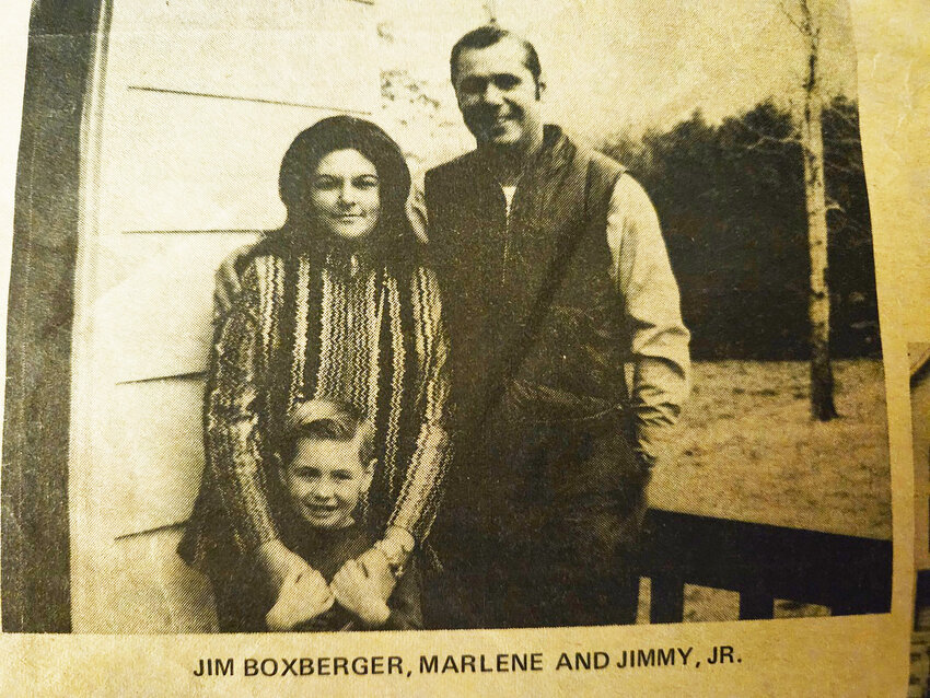 Old photos of Jim Boxberger with family members.