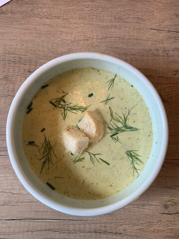 Cream of asparagus soup.