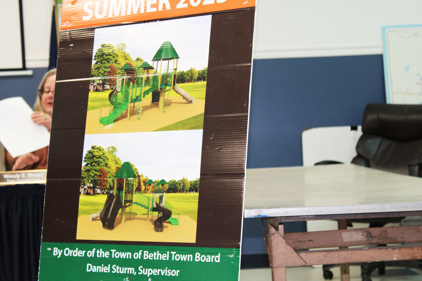 Poster picture of soon-to-be-completed children’s playground.