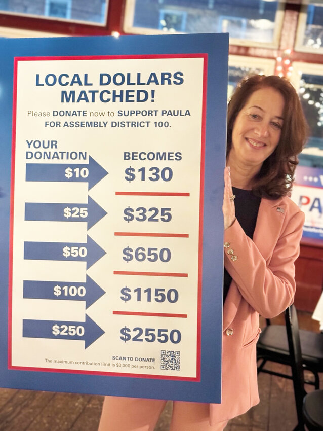 Paula Elaine Kay (D, Rock Hill), Candidate for Assembly 100, at Fundraiser Kick Off in Middletown, NY. Kay’s campaign now qualifies for the NYS match under the Public Campaign Finance Program.