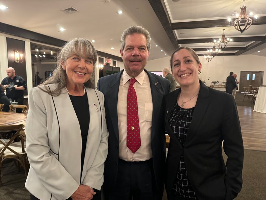 From left, Grace White, Orange County Conservative Party Chair, Steve Nunziato, Orange County Conservative Party Vice Chair and candidate for the 100th Assembly District, Camille O’Brien.