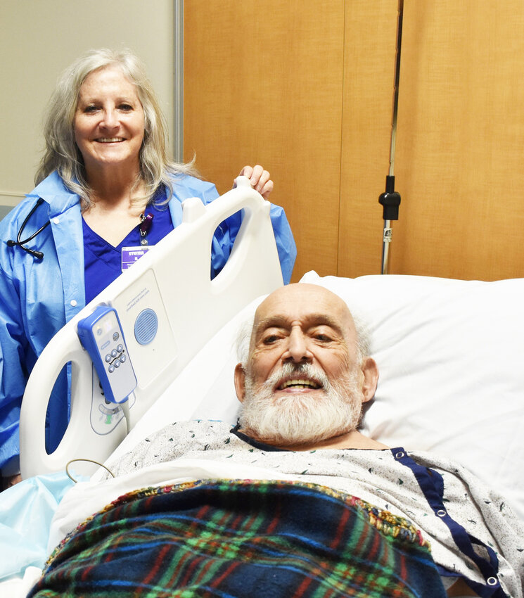 Cindy Houser, RN, and Charles Detore, dialysis patient.