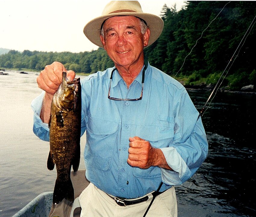 John Punola with a beautiful 16-inch smallmouth he caught in the Upper Delaware River while fishing with Tony Ritter.