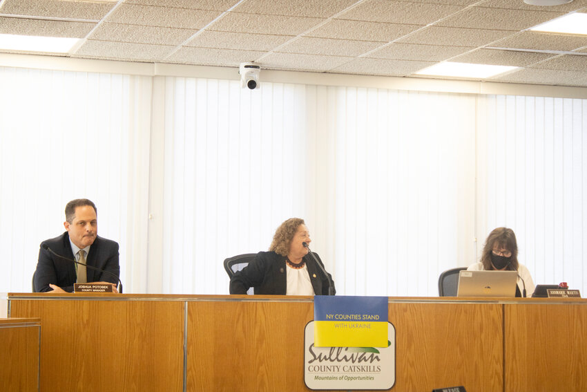 The Sullivan County Legislature renewed County Manager Josh Potosek’s, left, contract last week.