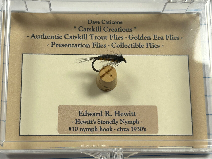 Dave passed around a number of historical flies for attendees to look at during his talk, including this Stonefly Nymph, tied by Edward R. Hewitt.