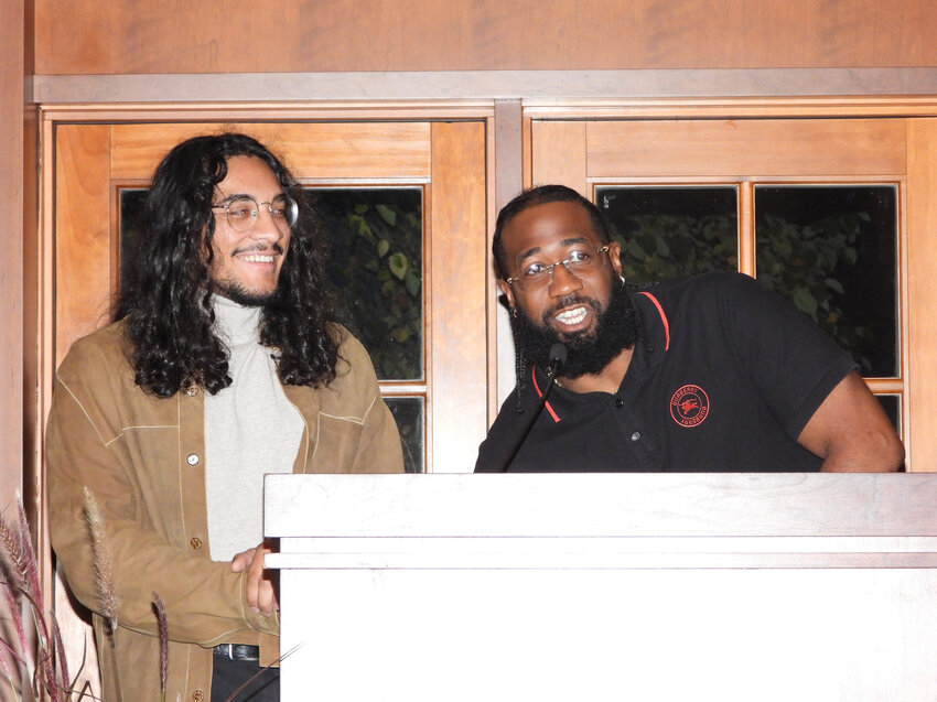 Founders of the Black Library in Monticello, Douglas Shindler, left, and Michael Davis, expressed their gratitude for the community’s support of the ongoing initiative.