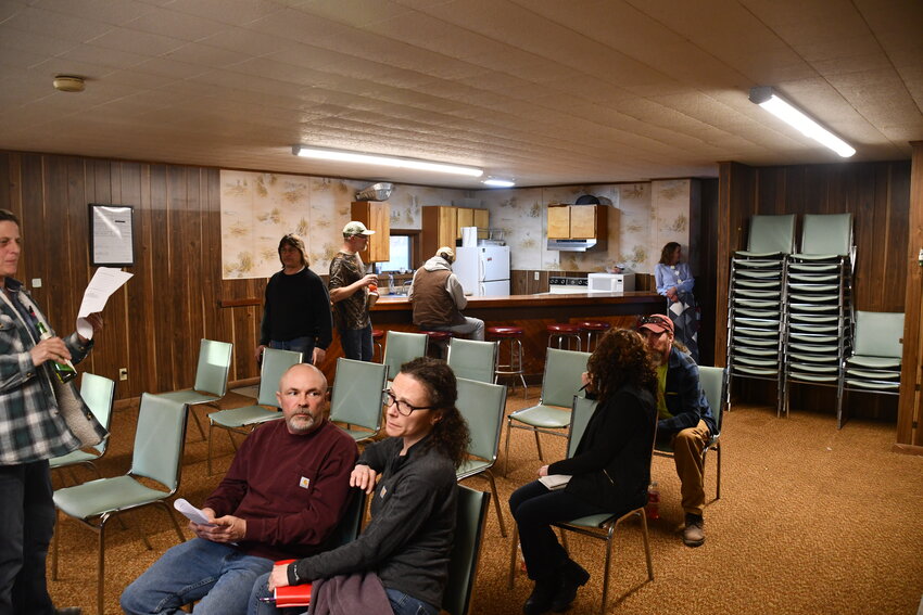Nearly a dozen community members attended the meeting to learn more about being a volunteer Long Eddy fireman.