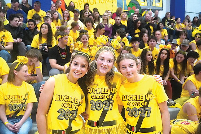 Left to right sophomore class students Mary Chellis, Jocelyn Doyle, Kearstin Knapp.