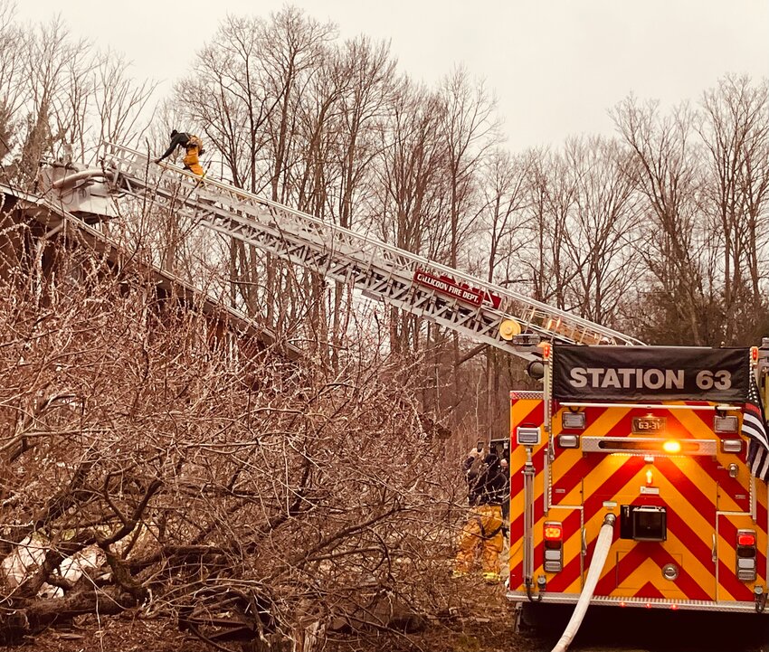 Callicoon Fire Department fights a structure fire in Damascus, PA.