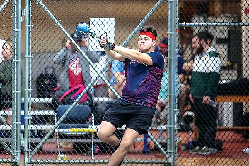 Kane Poje competing at Nationals in the hammer throw.