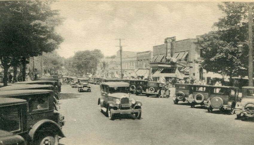 A section of Broadway in Monticello in the 1930s, when it had surpassed Liberty as the largest village in Sullivan County.