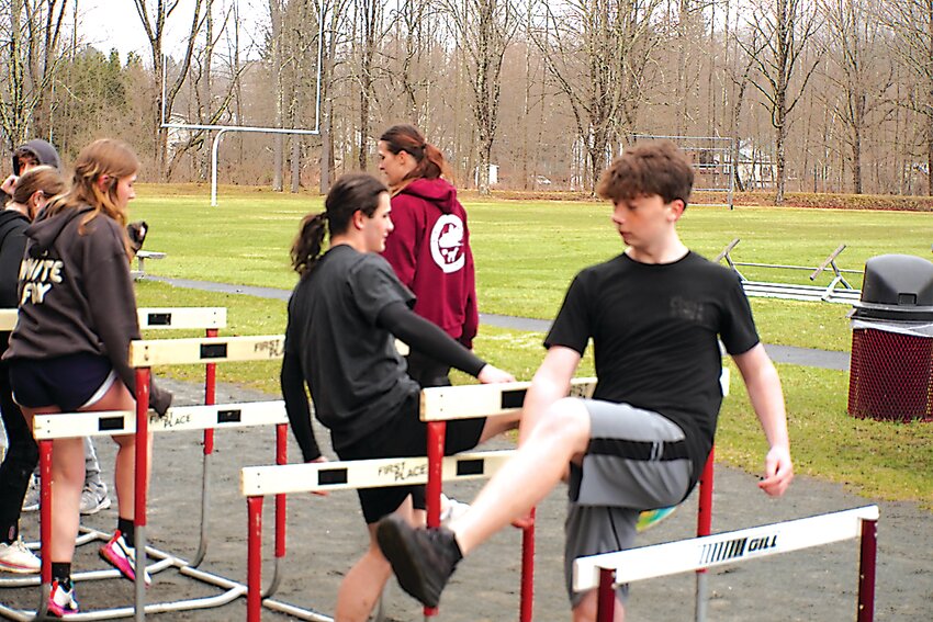 Front to back: Cullen Hess, Logan Schneider, Lydia DeVantier.