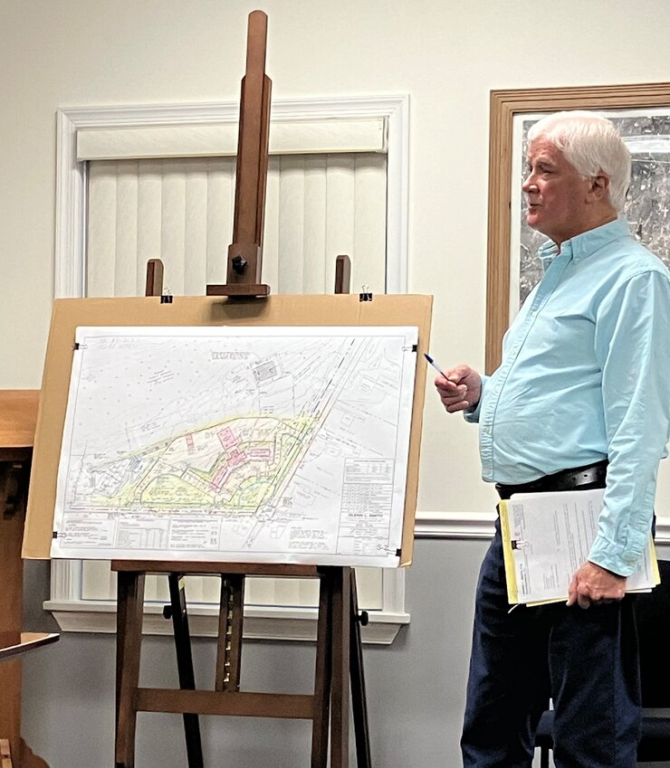 Engineer Glenn L. Smith presented plans of the Fosterdale gas station plaza to the Cochecton Planning Board on Thursday.