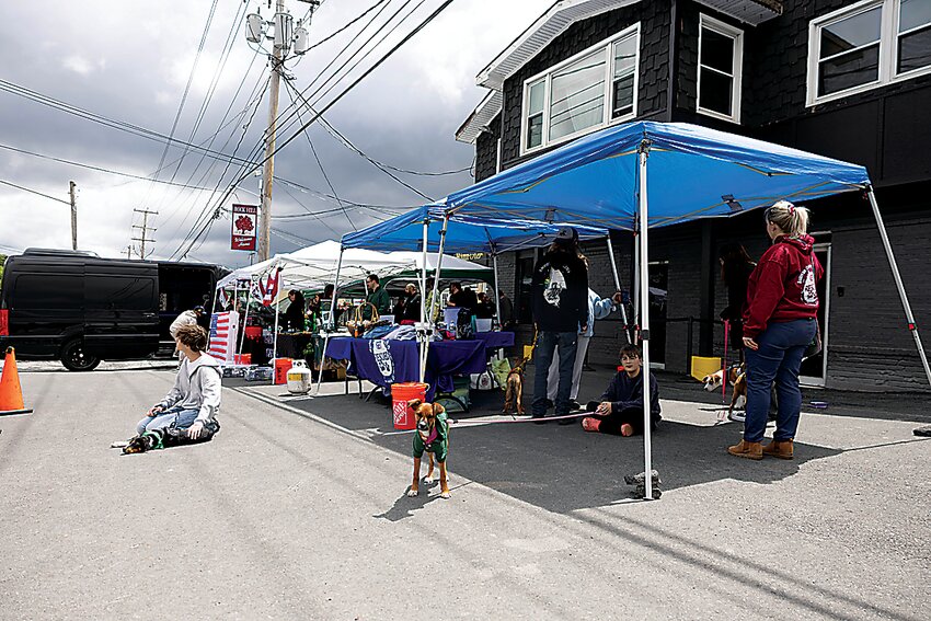 Sullivan County SPCA set up canopies outside Platinum Leaf alongside cannabis vendors.