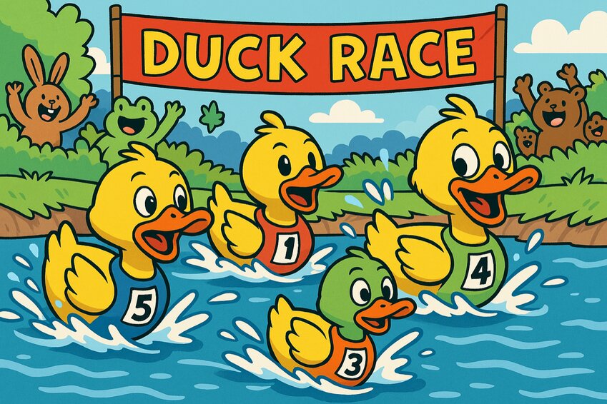 2025 Duck Race Cartoon