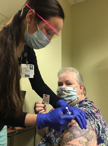 Danielle Long, RN, administered my first COVID-19 vaccine at Garnet Health Medical Center.