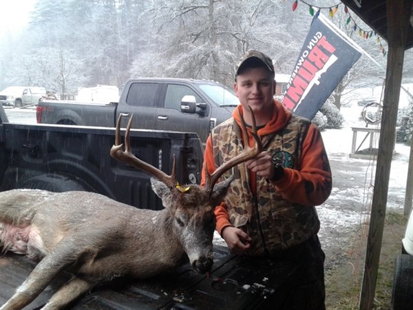 William Roser took this monster eight-pointer to win the Democrat's Biggest Rack Contest. The Livingston Manor resident took the 144-lb buck that had a 24.75-inch left beam, 24-inch right beam and 20.25-inch spread on December 13. With a winning score of 77, it just edged out Grahamsville's Jake Yager, whose buck measured 76.25.