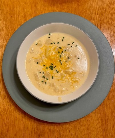 This potato soup is so creamy and full of flavor.