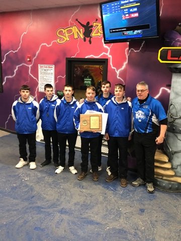 The Hancock Central School boys bowling team that competes in the state MAC league. Members of the team, from the left, are, Ronnie Ellis, Peyton Johnson, Anton Leonard Tyler Allen, Shane McAndrew, Nick Haven and Coach Bill Gleim.