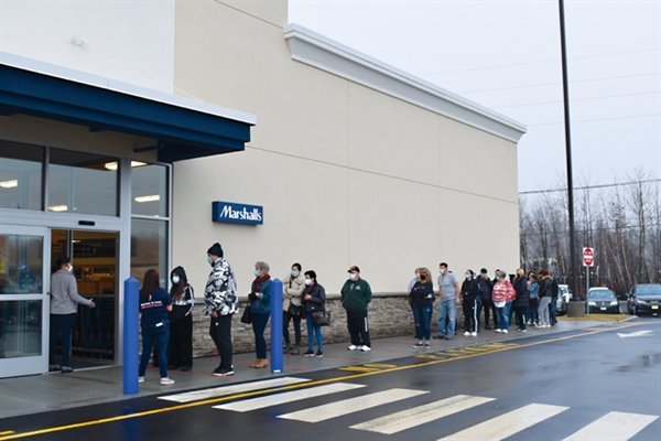 Marshalls opened in Monticello yesterday. A line formed outside the store before it opened at 8 a.m. Read more on page 1B.