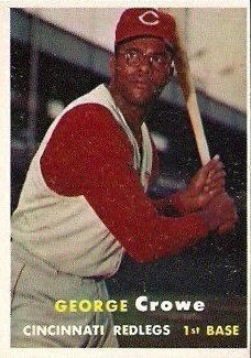 A baseball card featuring George Crowe when he played for the Cincinnati Reds.