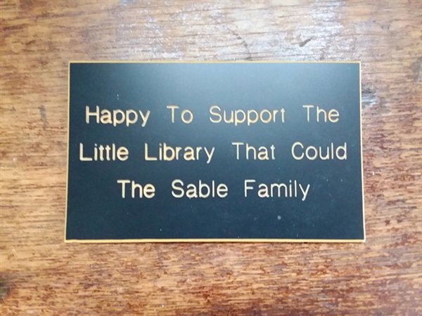 Nancy Stevenson was a volunteer at the Sunshine Hall Free Library who handled media and publicity. As one of the oldest and smallest libraries in the RCLS, Nancy labeled the Library as the “little library that could.” Through a generous donation from the Sable family, in addition to the plaque (photo), her in memoriam legacy is now in the library's Nancy Stevenson Kids Corner in the Main Reading Room.