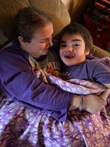 Jodi Lynn Gulley, with her son Martin, is staying home during the COVID-19 pandemic and working with Center for Discovery via telephone to continue his therapy.