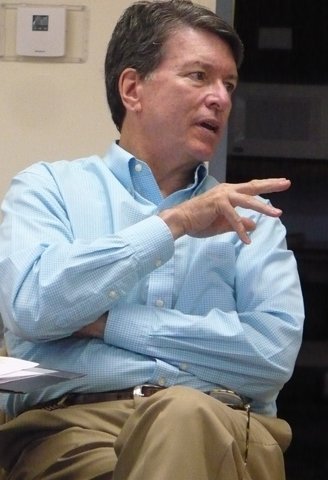 John Faso, a member of the U.S. House of Representatives, strategizes on the farm issue at Town Hall in Jeffersonville on June 11.