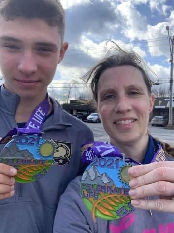 Tri-Valley standout runner Adam Furman and his mother Julie finished third in Celebrate Life's Lucia Rein Two People Relay.