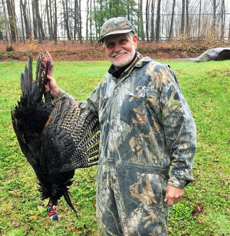 Pat Cummins got himself a 20-lb, two-ounce gobbler with a nine-inch beard and one-inch spurs. He took it from 10 yards away.