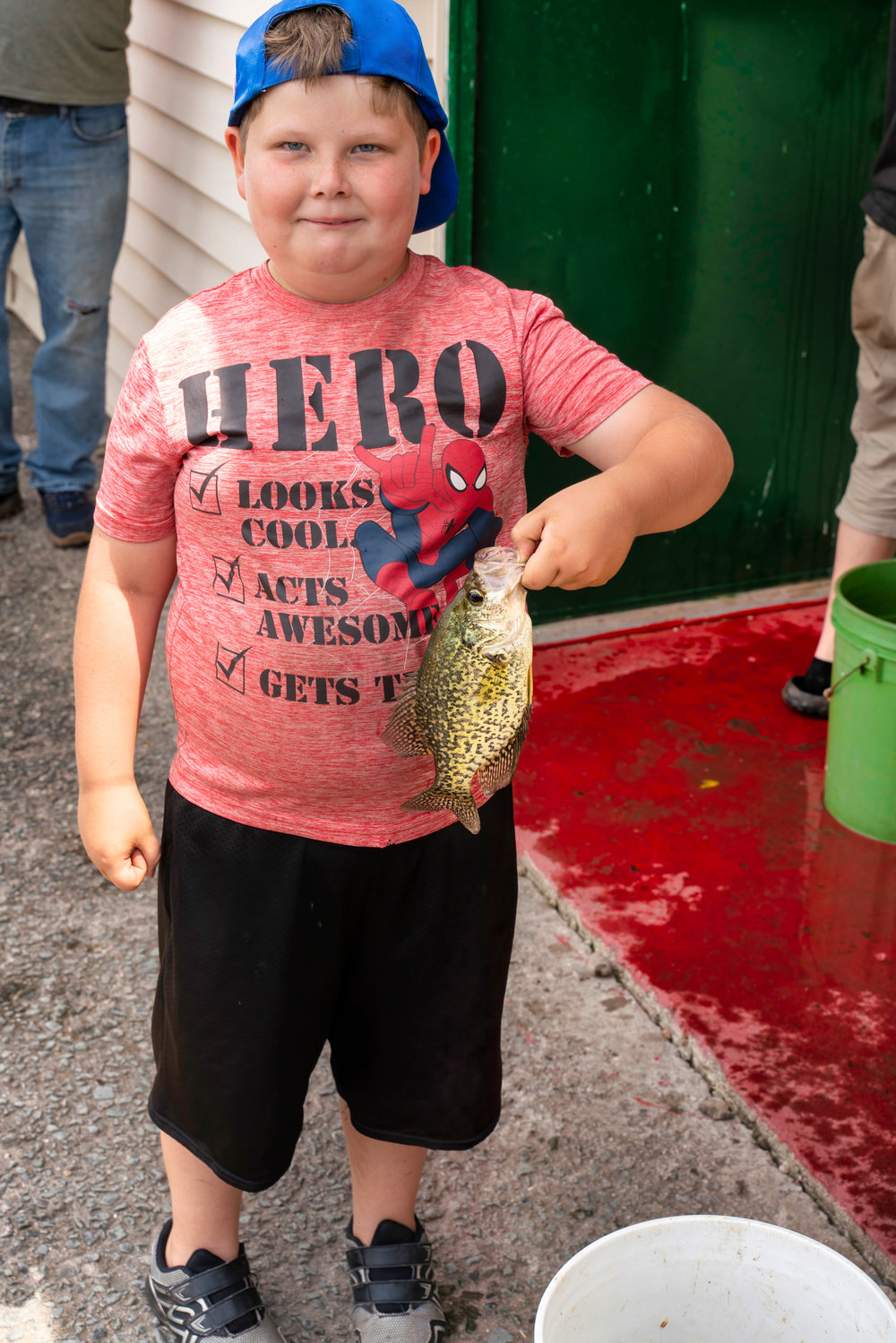 Andrew Failla from Liberty was the smallest fisherman. Here he is with his catch.