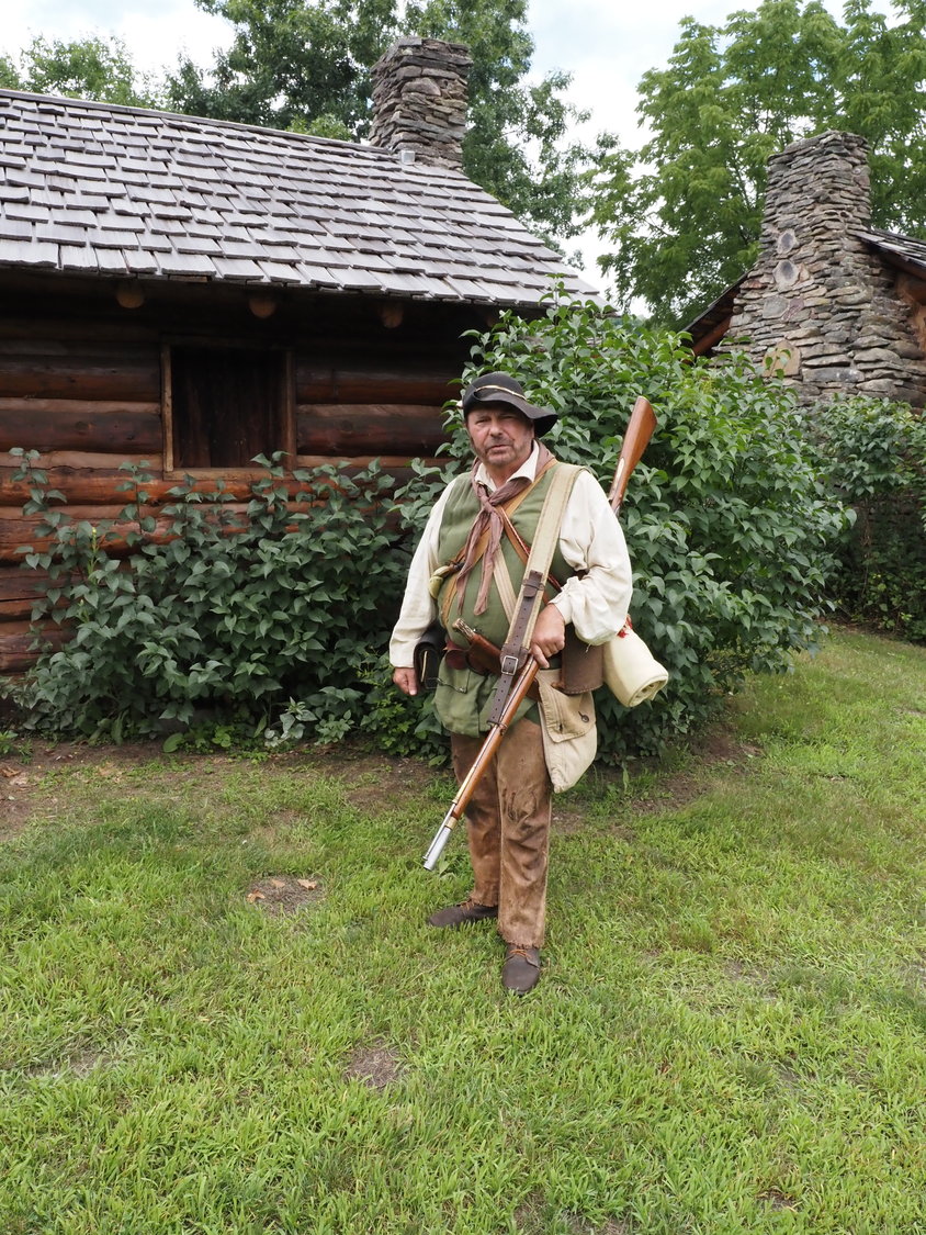 Charles Redner, a reenactor from the 1st Ulster Militia of Kingston, was there to provide protection to the local inhabitants.