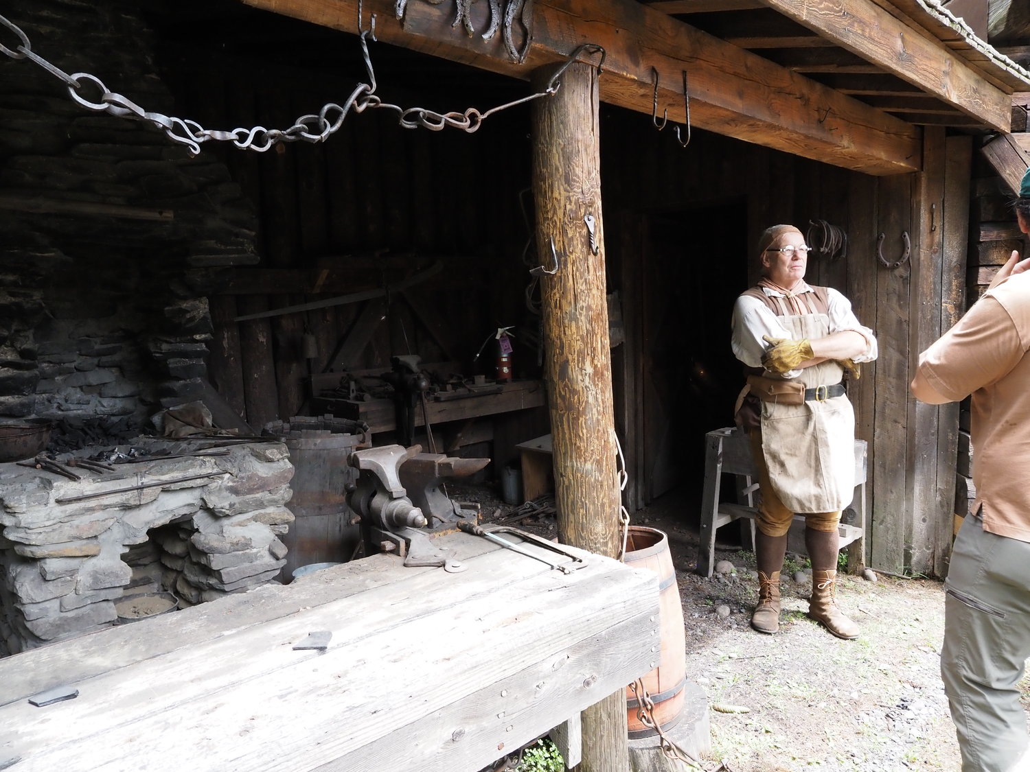 The blacksmith shop was operated by Anthony Domingo, a member of the Navasing Long Rifles reenactment group based in Thompsonville.
