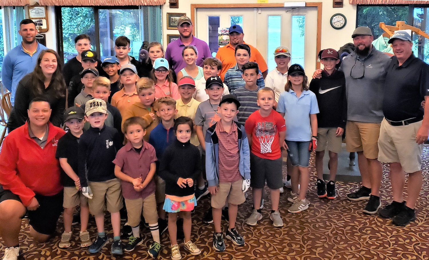 All the campers and instructors at the Swan Lake Golf & Country Club Junior Golf Camp.