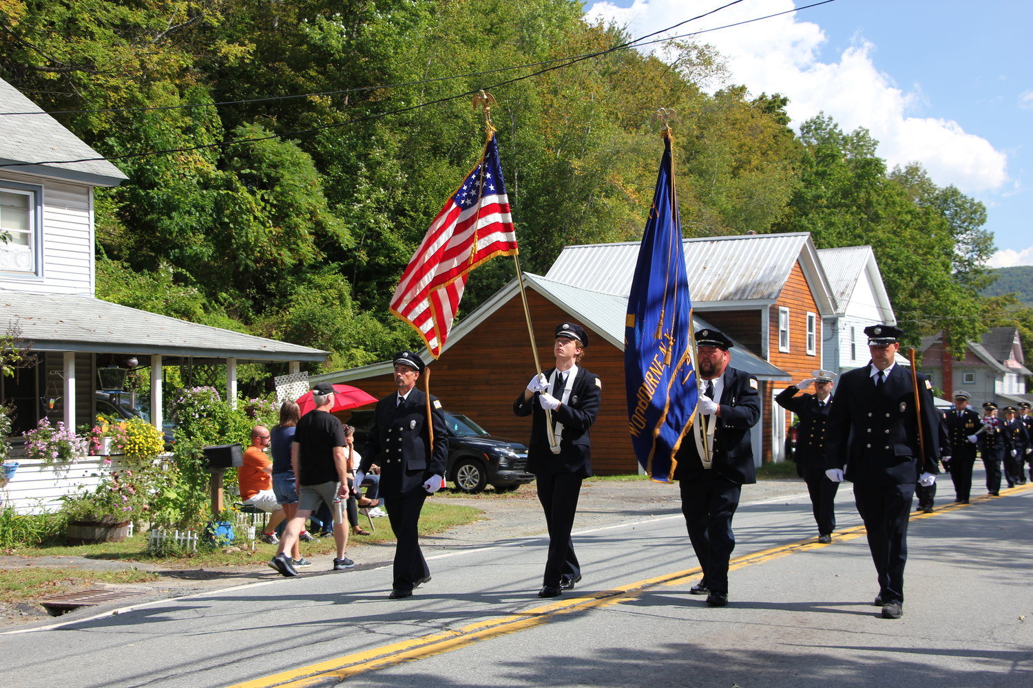 Neighboring Woodbourne Fire Department had an impressive color guard.