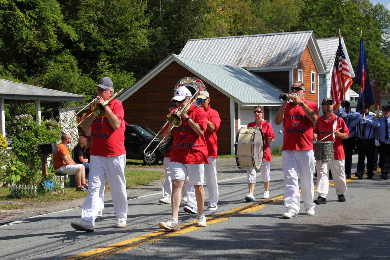 The Saints of Swing had two bands perform in the parade making it easier for the marchers to keep the cadence.