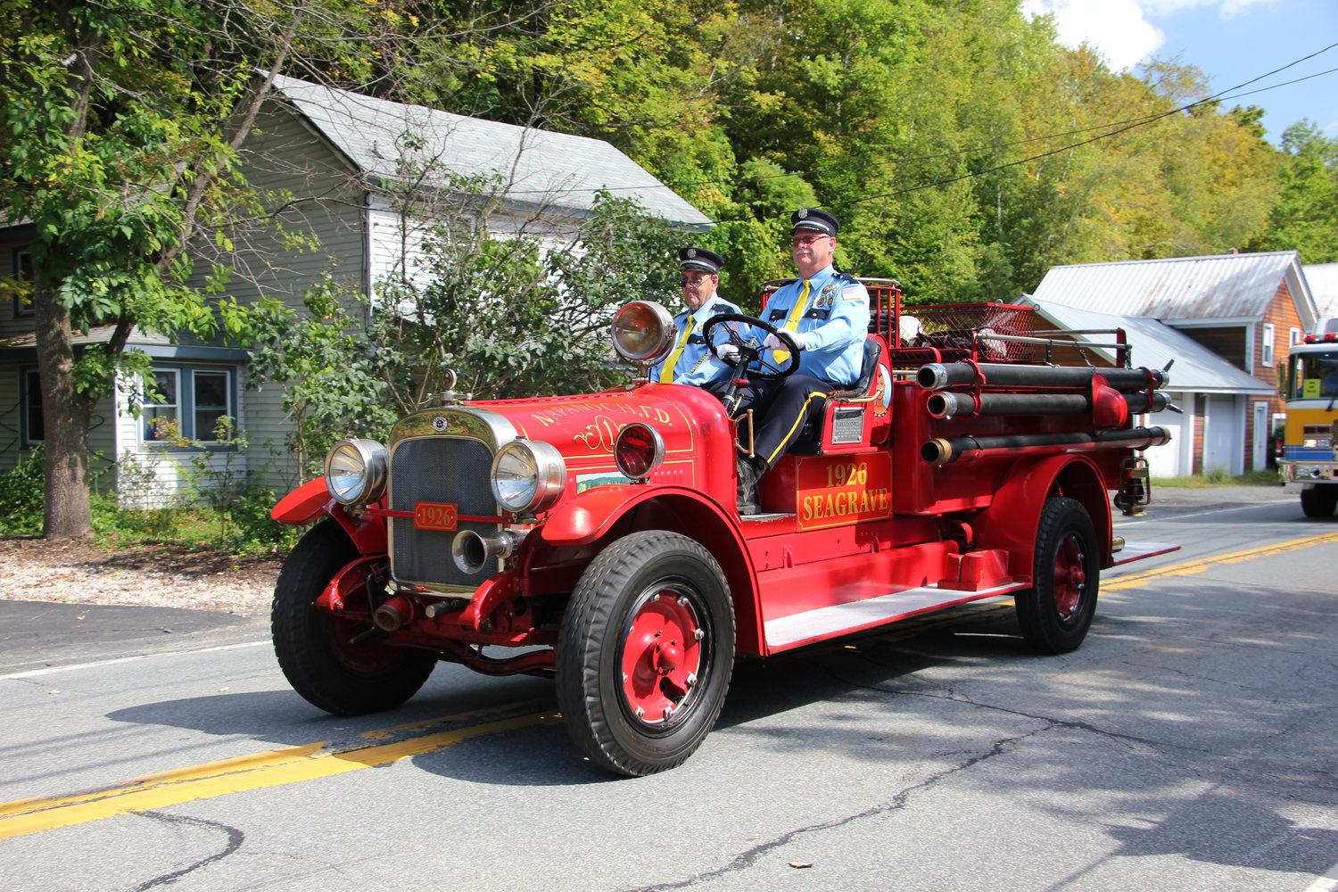 Many fire departments delight in showing off their antique equipment, such as this 1926 Seagrave proudly owned by Napanoch.