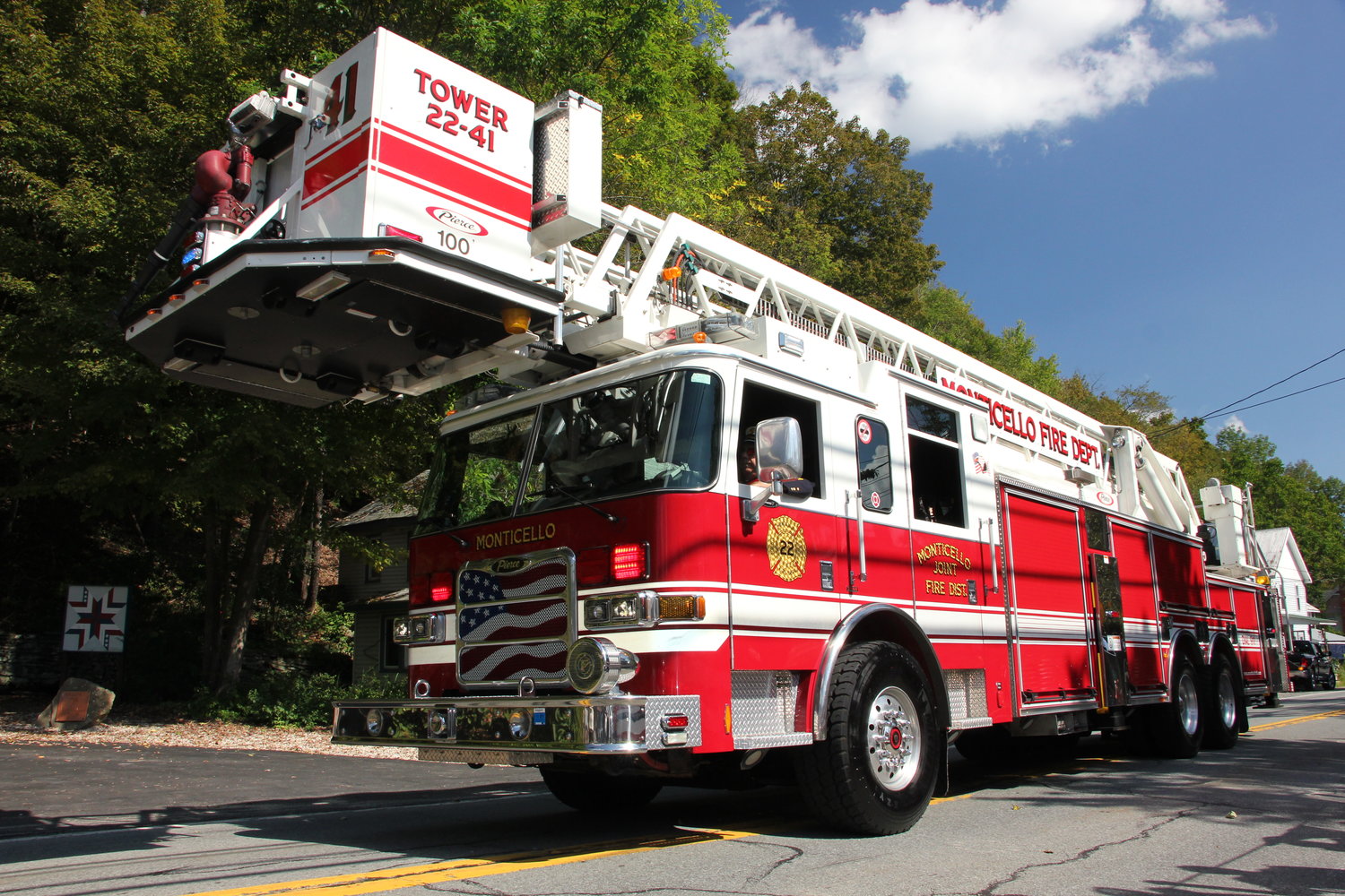 Monticello Fire Department’s ladder truck is a striking piece of equipment.