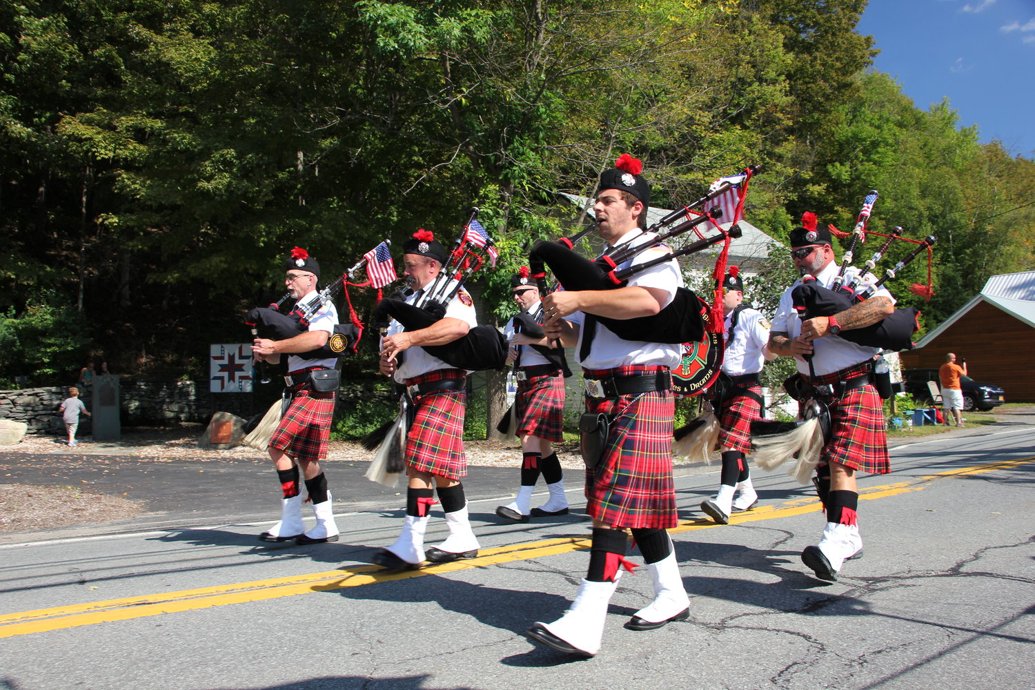 The Orange County Firefighters Pipes and Drums were a smart looking group at the parade.