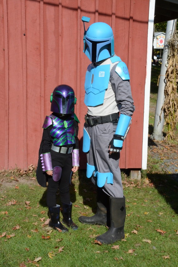 Costumes are a part of every October. Mike Noren and his daughter Lara dressed up as Mandalorians.